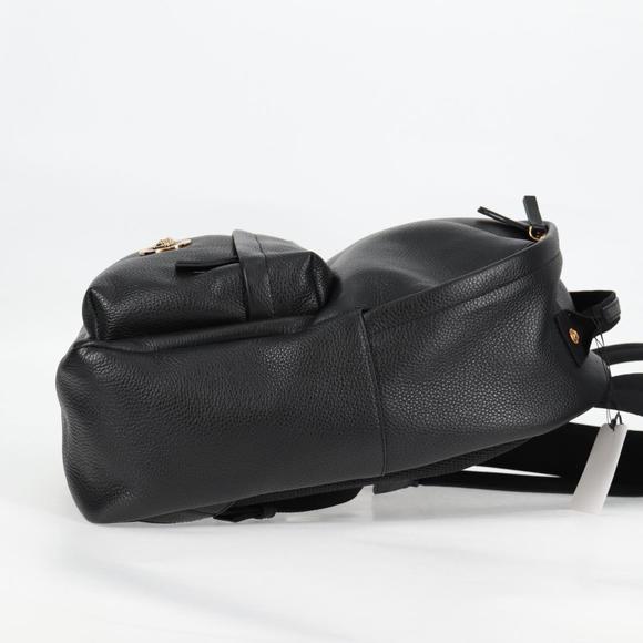 VERSACE Backpack Leather Black Gold Auth 118689A main image 8